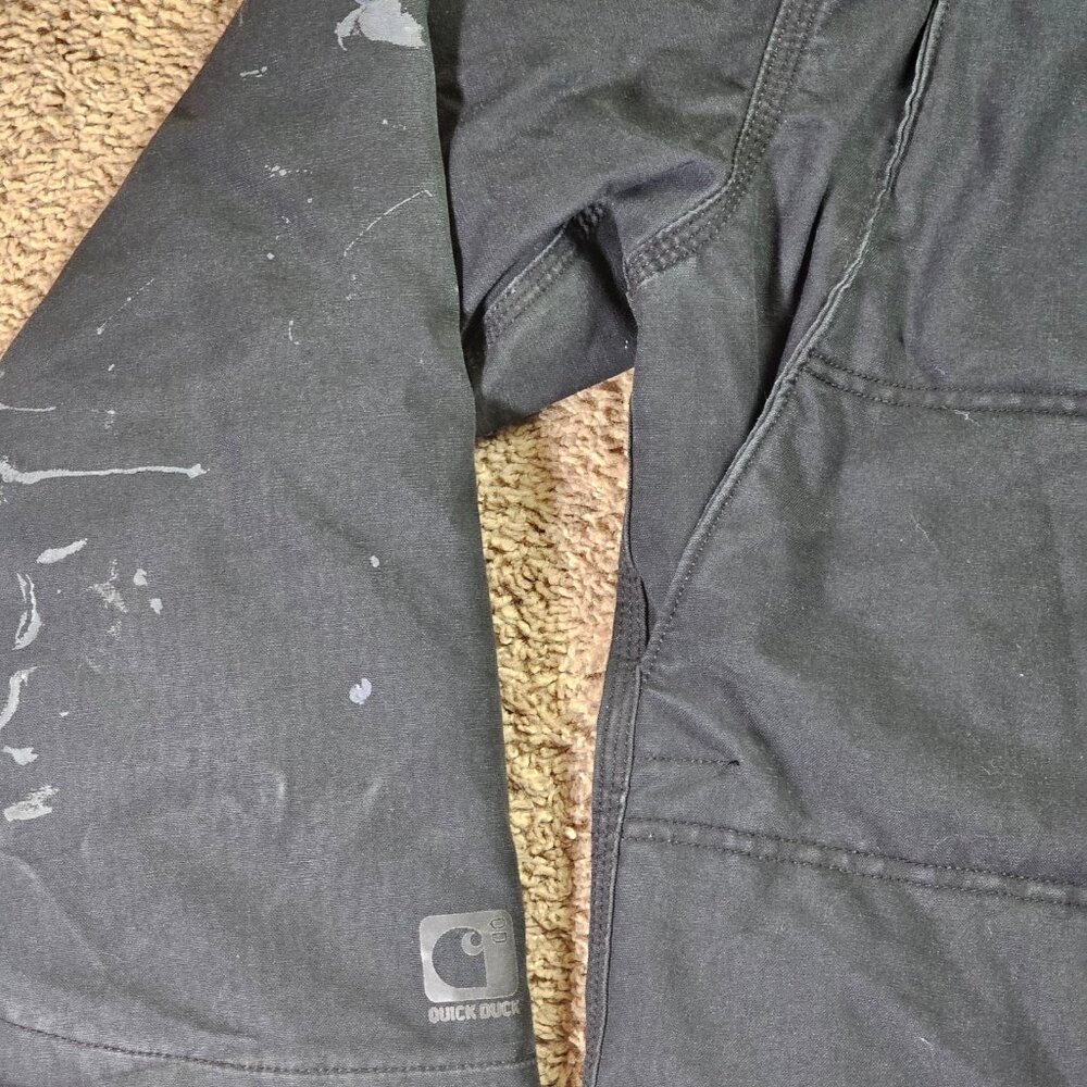 Carhartt Quick Duck Livingston Jacket Mens L Tall Black Thinsulate Hood Workwear - Picture 12 of 12